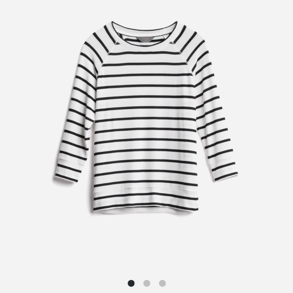 💜Mix by 41 Hawthorn White Black stripe top
